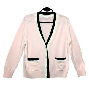 Sandro Paris Clotilde Knit Wool Cashmere Cardigan Sweater Pink M Quiet Luxury